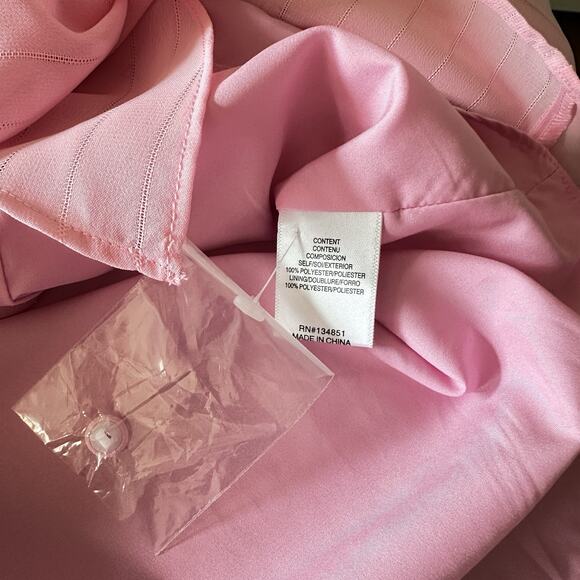 WAYF sz S Lace Trim Knotted Long Sleeve Blouse Barbie Bubblegum Pink NEW - Picture 3 of 3